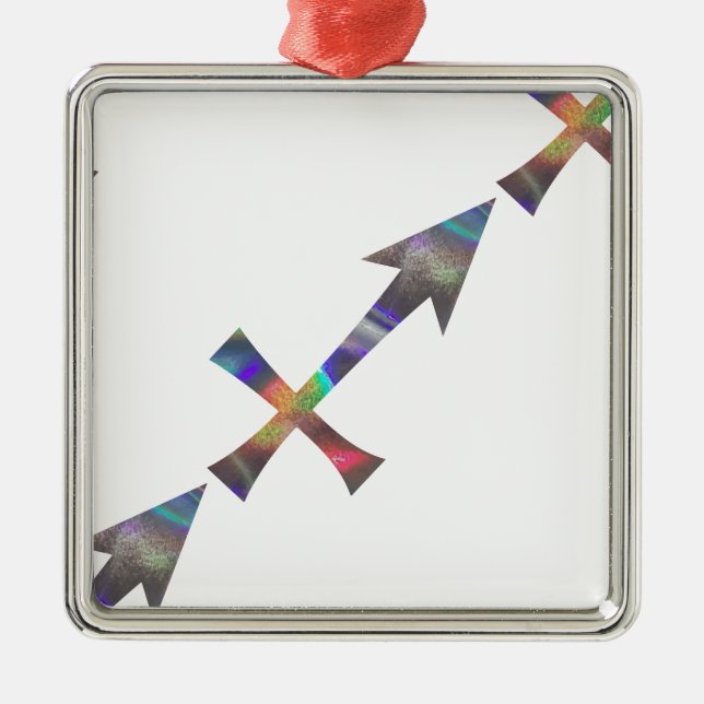 hologram Sagittarius Metal Tree Decoration (Front)