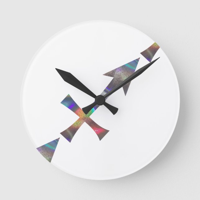 hologram Sagittarius Round Clock (Front)