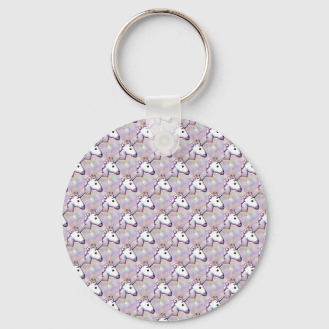 hologram unicorn emoji key ring (Front)