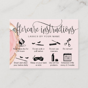 Holograph aftercare card eyelash extensions icons