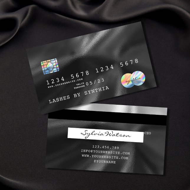 Holograph Black Foil Modern Credit Card Style (Creator Uploaded)