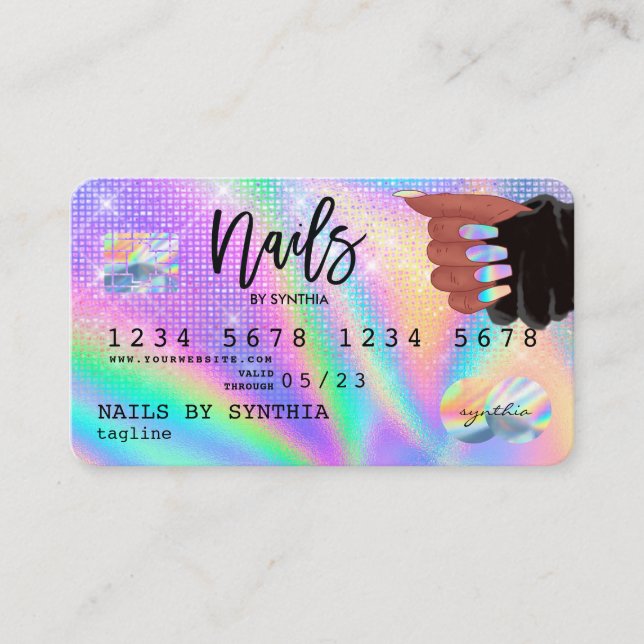 Holograph  Credit Card Nail Tech (Front)
