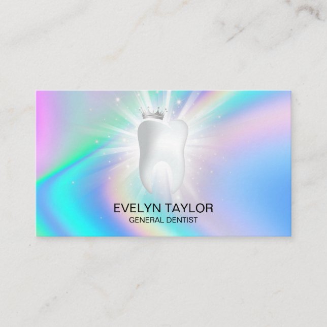Holograph Dentist Dental Clinic teeth Whitening  Business Card (Front)