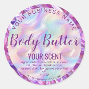 holograph foil product label body butter