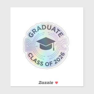 Holograph Futuristic Class Graduate Vinyl Sticker