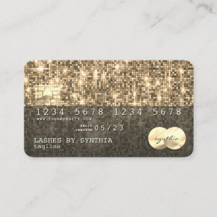 Holograph gold glitter Modern Credit Card