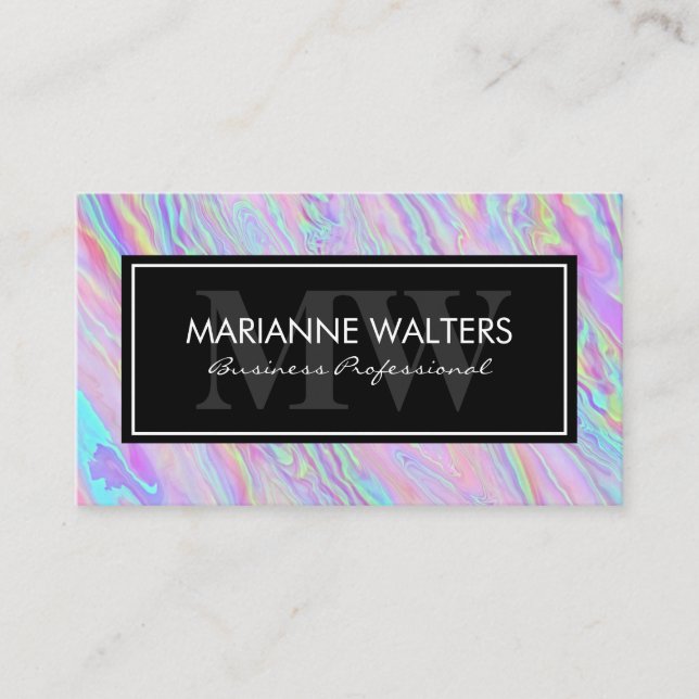 Holograph Iridescent Background Business Card (Front)
