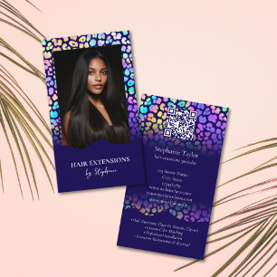 Holograph Luxury Hair Stylist Extensions Wig Photo Business Card