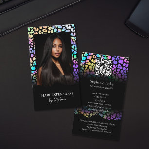 Holograph Luxury Hair Stylist Extensions Wig Photo Business Card