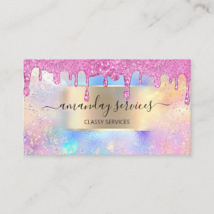Holograph Makeup Boutique OnlineShop Gold Wax Drip Business Card