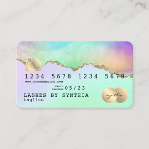 Holograph Pastel agate unicorn rainbow Credit Card