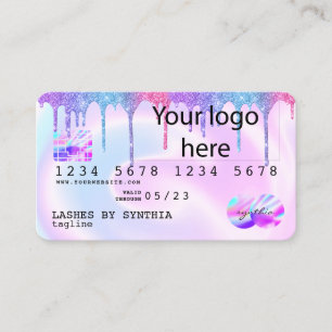 Holograph Pastel unicorn Modern Credit Card logo