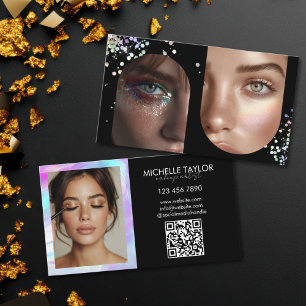 Holograph Photo Makeup Artist Social Media Business Card