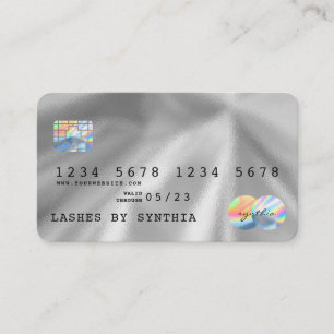 Holograph Silver Foil Modern Credit Card Style