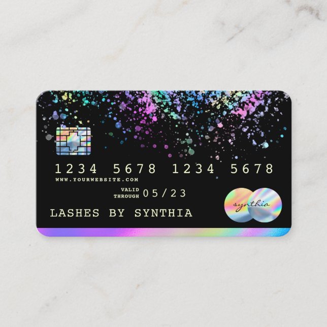 Holograph  Splash Modern Credit Card (Front)