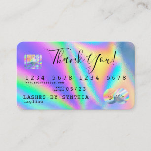 Holograph Thank You Modern Credit Card Style