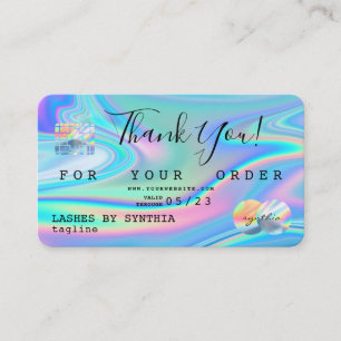 Holograph Thank You Modern Credit Card Style