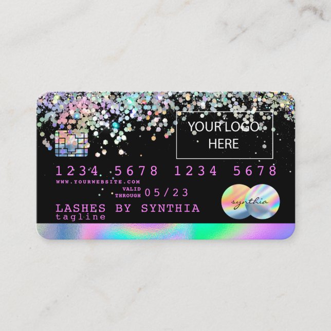 Holograph Unicorn Credit Card add your logo (Front)