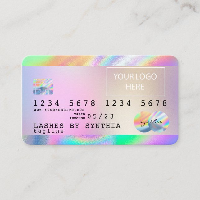 Holograph Unicorn Dripp Credit Card add your logo (Front)