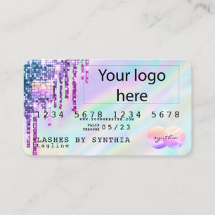 Holograph Unicorn Dripp Credit Card add your logo