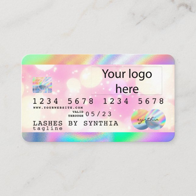 Holograph Unicorn Dripp Credit Card add your logo (Front)