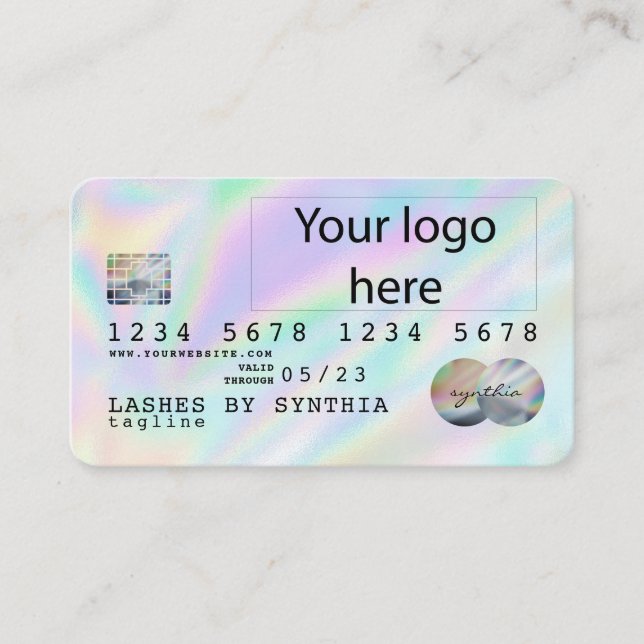 Holograph Unicorn Dripp Credit Card add your logo (Front)