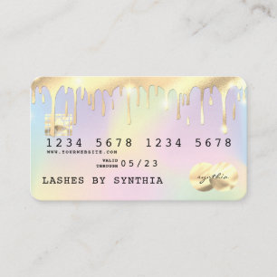 Holograph Unicorn Dripping Credit Card Gold