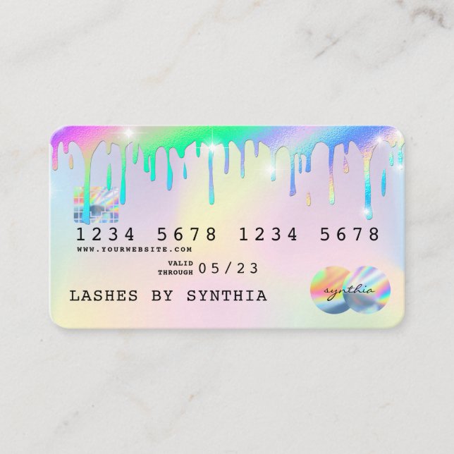 Holograph Unicorn Dripping Credit Card Lashes (Front)
