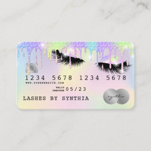 Holograph Unicorn Dripping Credit Card Lashes