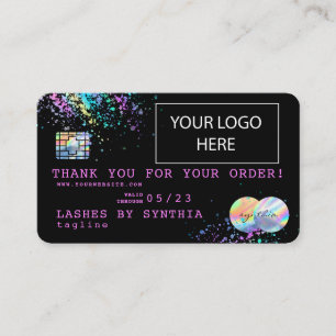 Holograph Unicorn Drips THANK YOU Credit Card