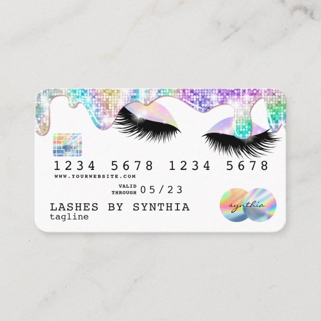 Holograph Unicorn Modern Credit Card Lashes (Front)