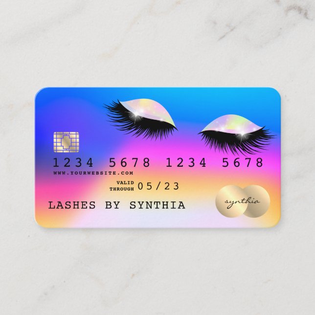 Holograph Unicorn Modern Credit Card Lashes (Front)