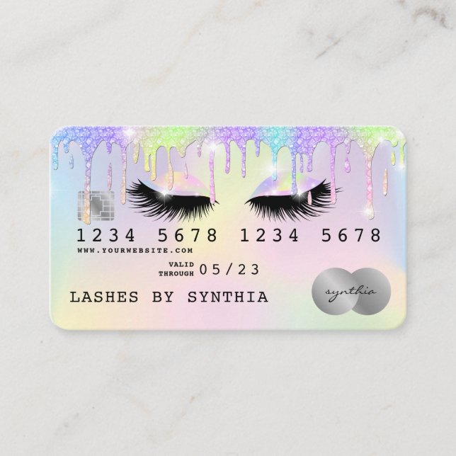 Holograph Unicorn Modern Credit Card Lashes (Front)
