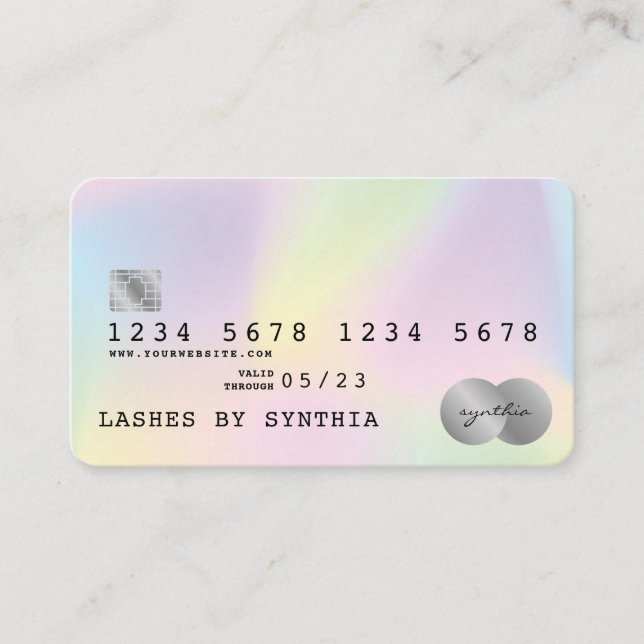 Holograph Unicorn Modern Credit Card Style (Front)