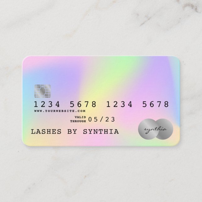 Holograph Unicorn Modern Credit Card Style (Front)