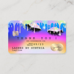 Holograph Unicorn Modern Credit thank you card