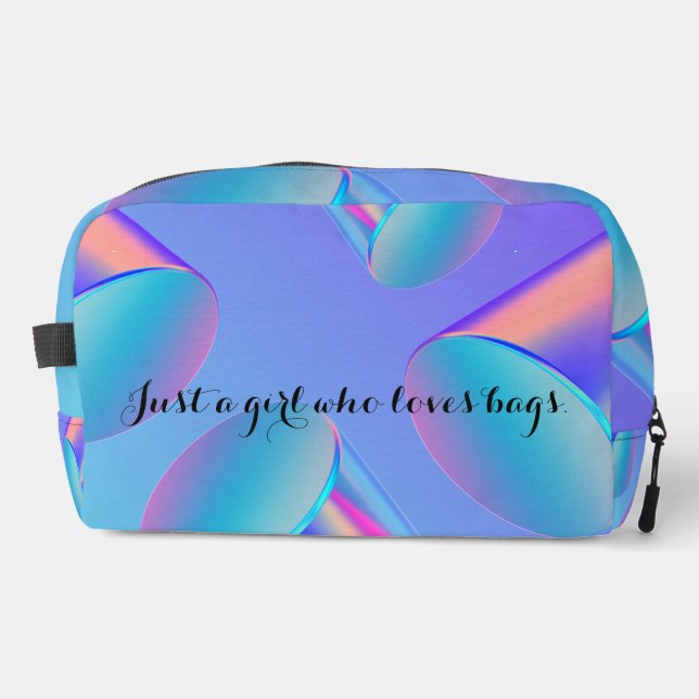 Holographic 3D Abstract Geometric Pattern Makeup Dopp Kit (Front)