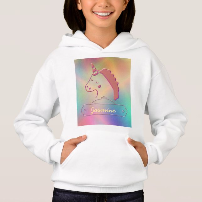 Holographic 3D Unicorn Custom Name      (Front)