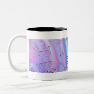 Holographic abstract background in pastel neon Two-Tone coffee mug