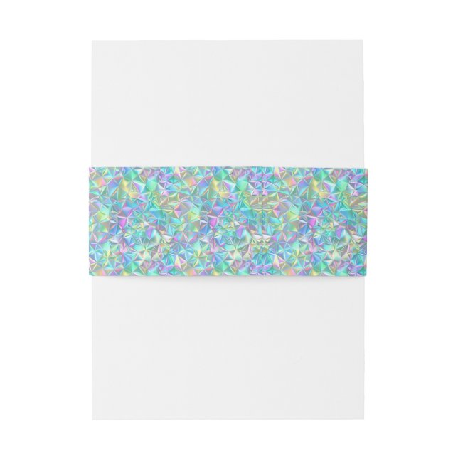 Holographic Abstract Pattern Invitation Belly Band (Back Example)