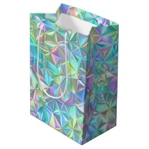 Holographic Abstract Pattern Medium Gift Bag