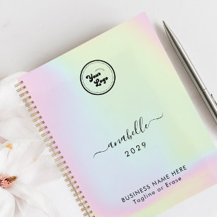 Holographic Add Name Year Custom Business Logo Planner