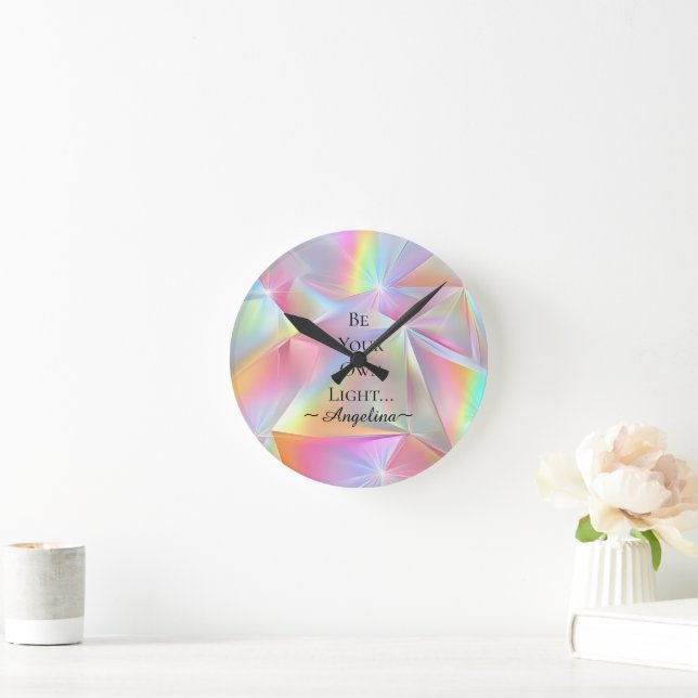 Holographic Aesthetic Round Clock (Home)