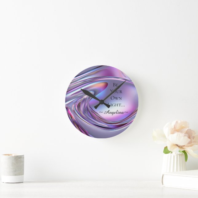 Holographic Aesthetic Round Clock (Home)