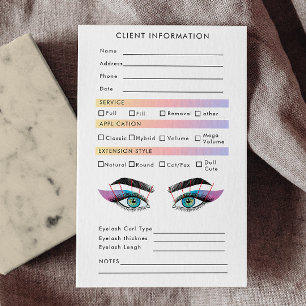 Holographic Aesthetician Eyelash Extensions Client Business Card