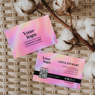 Holographic Aesthetician Scan To Connect Instagram Business Card