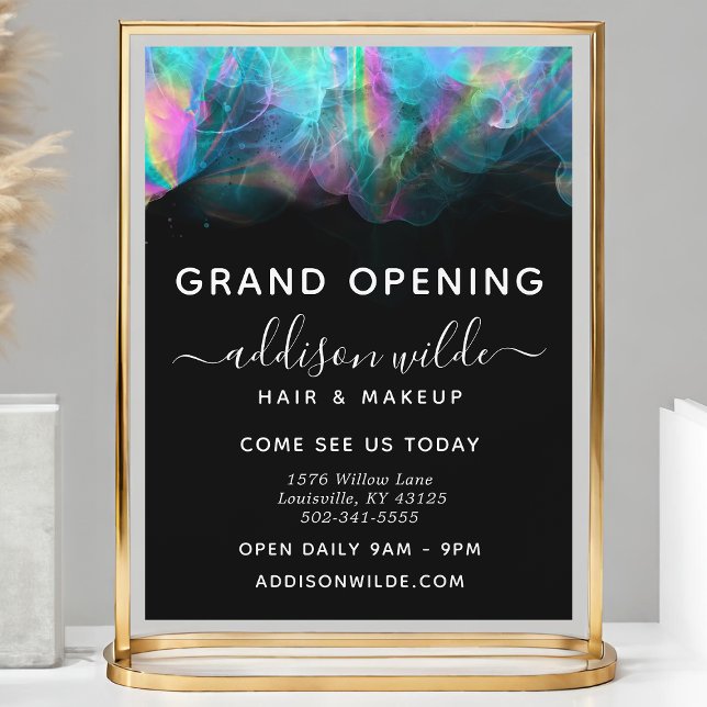 Holographic Alcohol Ink Grand Opening Business Flyer (Creator Uploaded)