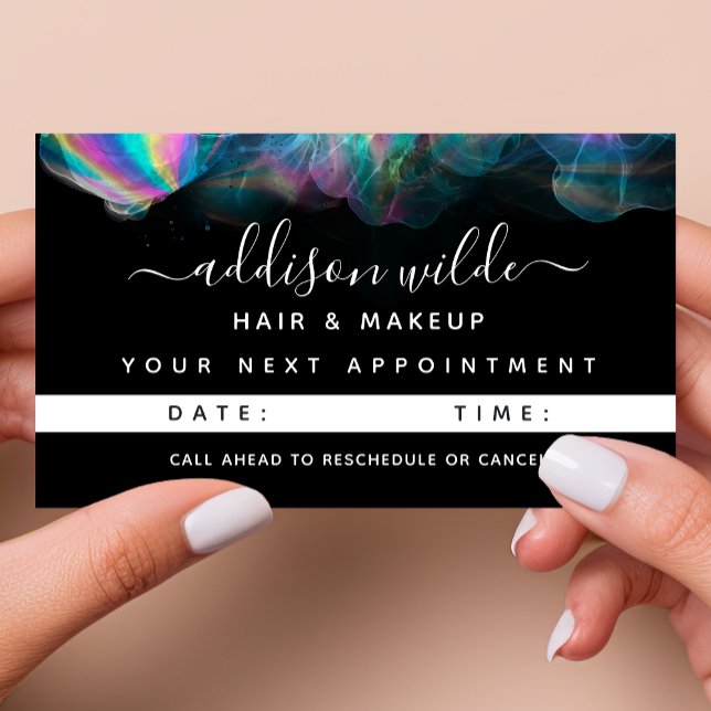 Holographic Alcohol Ink Modern Appointment Card (Creator Uploaded)