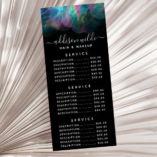 Holographic Alcohol Ink Service Price Rack Card