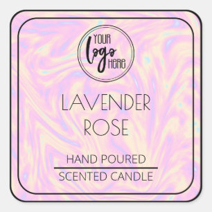 Holographic And Black Your Logo Soy Candle Label